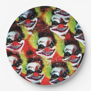 Assiettes En Carton halloween déplaisant méchant horreur clown colla