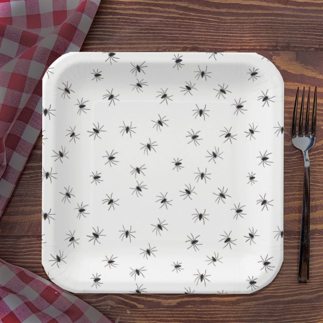 Assiettes En Carton Halloween des araignées à la canne (Créateur téléchargé)