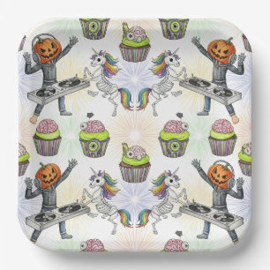 Assiettes En Carton Halloween Disco, par Natasha Us