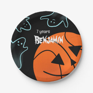 Assiettes En Carton Halloween drôle mignon basket-ball fantôme anniver
