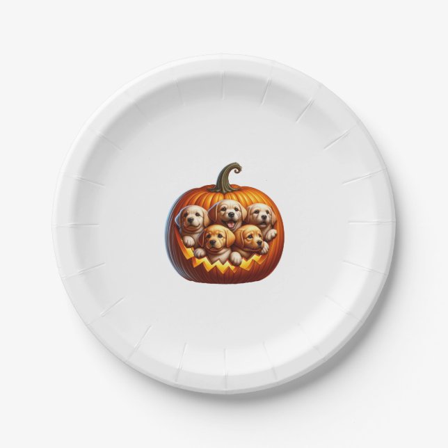 Assiettes En Carton Halloween du chien (Devant)