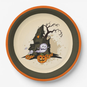 Assiettes En Carton Halloween éffrayant Haunted House