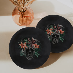Assiettes En Carton Halloween florale tropicale