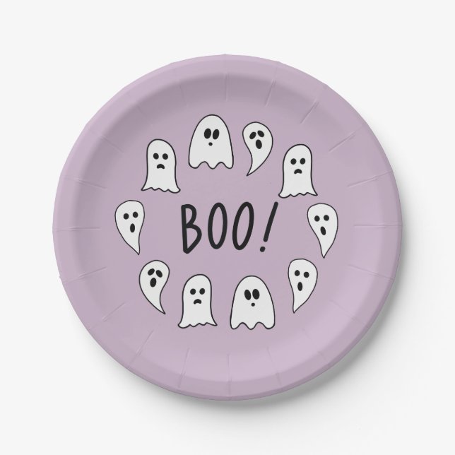 Assiettes En Carton Halloween Ghosts Boo (Devant)