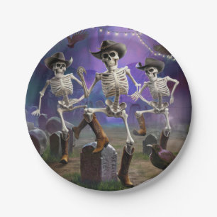 Assiettes En Carton Halloween Hoedown, Skeletons De Danse En Ligne