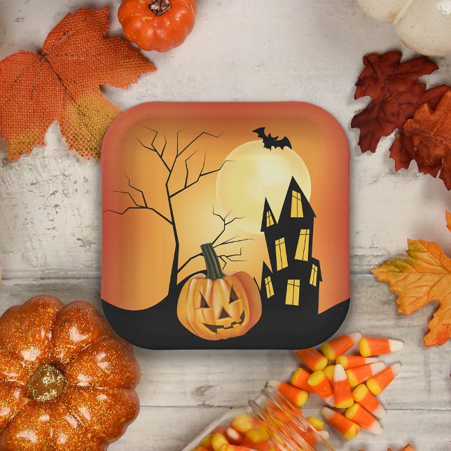 Assiettes En Carton Halloween Jack O' Lantern (Créateur téléchargé)