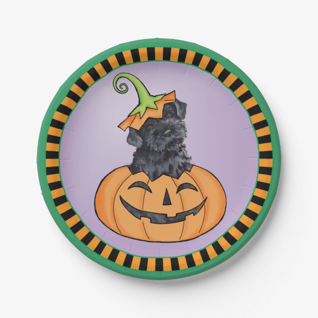 Assiettes En Carton Halloween Kerry Blue Terrier (Devant)