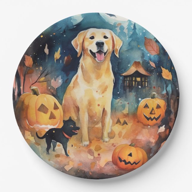 Assiettes En Carton Halloween Lappund Finlandais Avec Peur Citrouille (Devant)