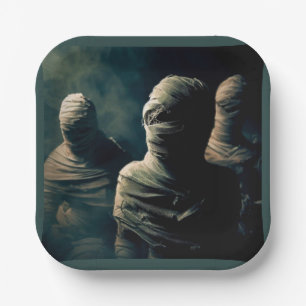 Assiettes En Carton Halloween - momies 4