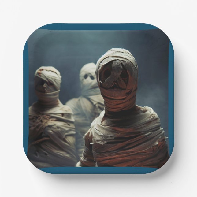 Assiettes En Carton Halloween - Mummies 2 (Recto)
