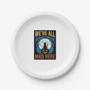 Assiettes En Carton Halloween Nous étions tous fous ici Lune Chat Citr
