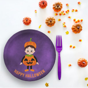Assiettes En Carton Halloween Party for Kids Plaque papier Citrouille