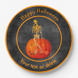 Assiettes En Carton Halloween personnalisées pour squelette Jack-O''-l