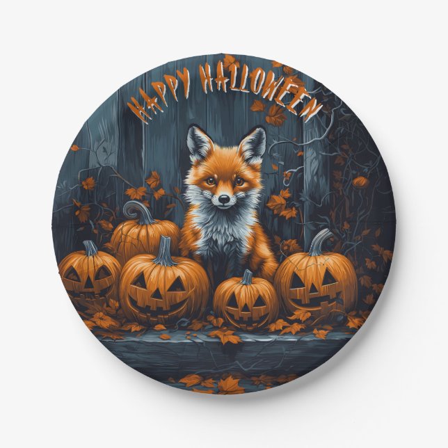 Assiettes En Carton Halloween Red Fox (Devant)