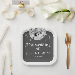 Assiettes En Carton Halloween Retro Disco Spiders & Disco Ball Mariage