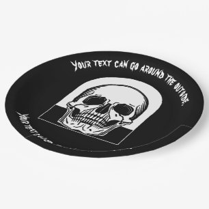 ASSIETTES EN CARTON HALLOWEEN SKULL PERSONNALISABLE