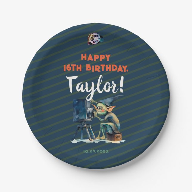 Assiettes En Carton Halloween Soirée cinéma Anniversaire Soirée Cute G (Devant)