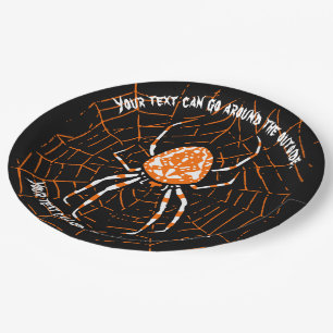 ASSIETTES EN CARTON HALLOWEEN SPIDER PERSONNALISABLE