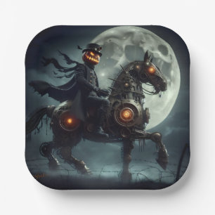 Assiettes En Carton Halloween Steampunk Horseman sans tête
