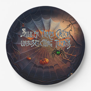 Assiettes En Carton Halloween Toile d'araignée Trick or Treats