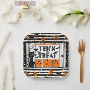 Assiettes En Carton Halloween Trick or Treat