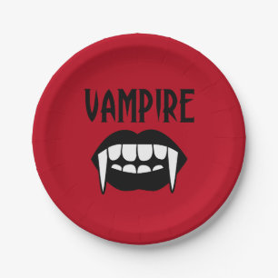 Assiettes En Carton Halloween Vampire Rouge Épouvantable 