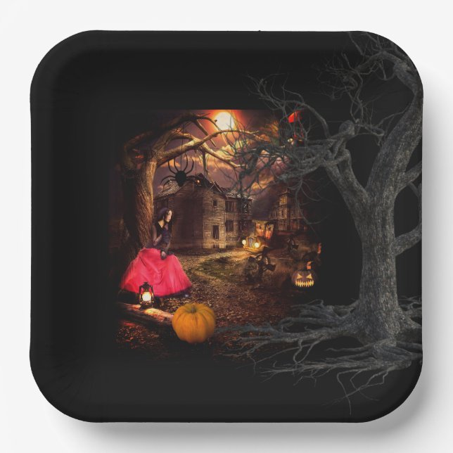 Assiettes En Carton Halloween Witchy (Recto)