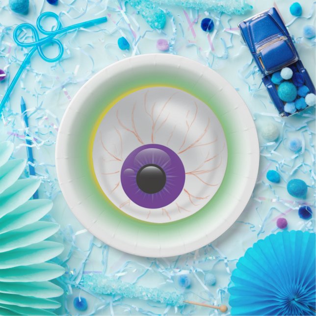 Assiettes En Carton Halloween Zombie Ghost Eyeball Cyclops Eye (Fête)