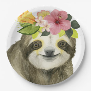 Assiettes En Carton Halo tropical   Sweet Sloth