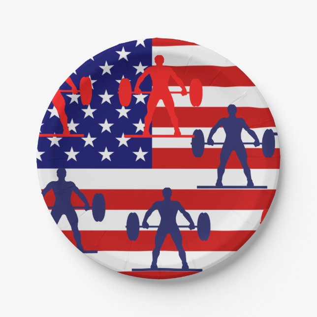 Assiettes En Carton Haltérophilie (Devant)