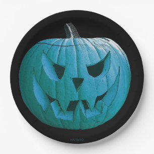 Assiettes En Carton HAMbWG - Plaque papier - Citrouille Turquoise Hall