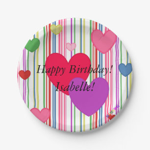 Assiettes En Carton HAMbWG - Produits en papier - Coeurs multicolores