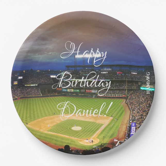 Assiettes En Carton HAMbyWG - Plaque papier - Stade de baseball (Devant)