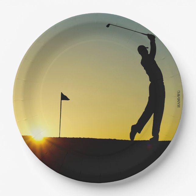 Assiettes En Carton HAMbyWG - Plaques papier - Golfer (Devant)