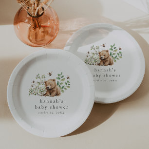 Assiettes En Carton HANNAH Boho Été Ours Bee Baby shower forestier