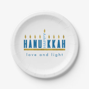 Assiettes En Carton Hanoukka Bonne Hanoukka Menorah Custom