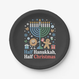 Assiettes En Carton Hanukkah moitié Noël Christmukkah drôle
