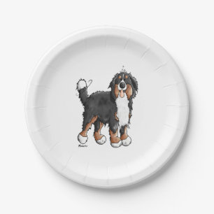 Assiettes En Carton Happy Bernese Mountain Dog - Comic - Chiens - Cart