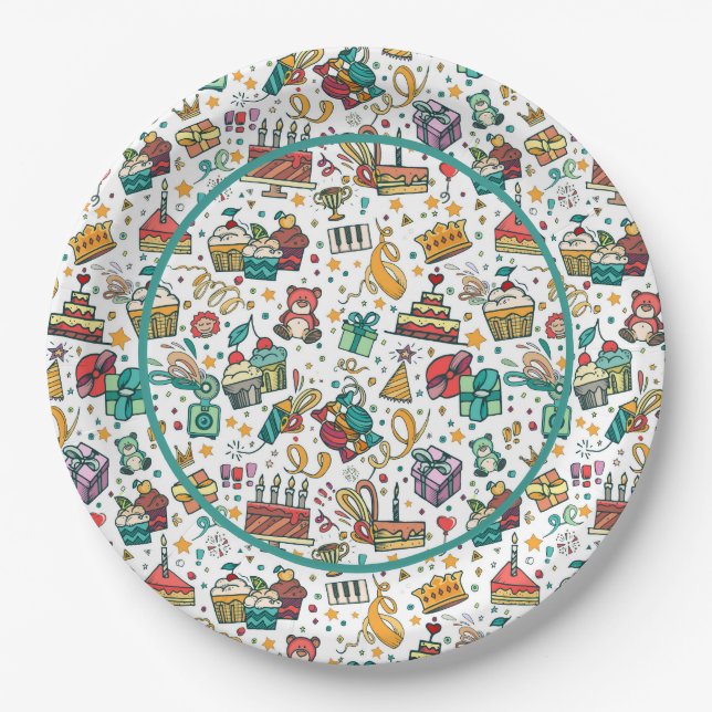 Assiettes En Carton  Happy Birthday Children's Paper Plate (Devant)