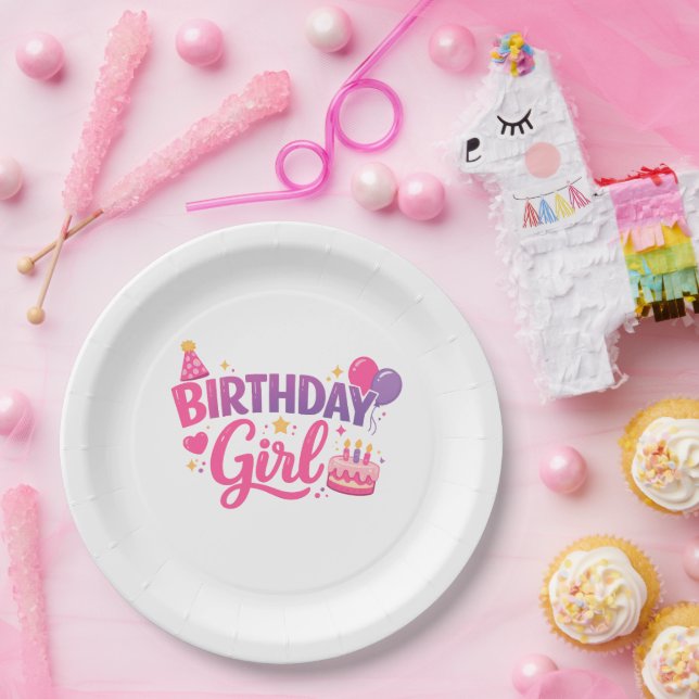 Assiettes En Carton Happy Birthday Girl Party Plate Birthday Plate Kid (Fête)