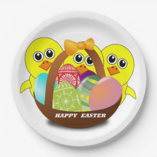 ASSIETTES EN CARTON "HAPPY EASTER" CHICS