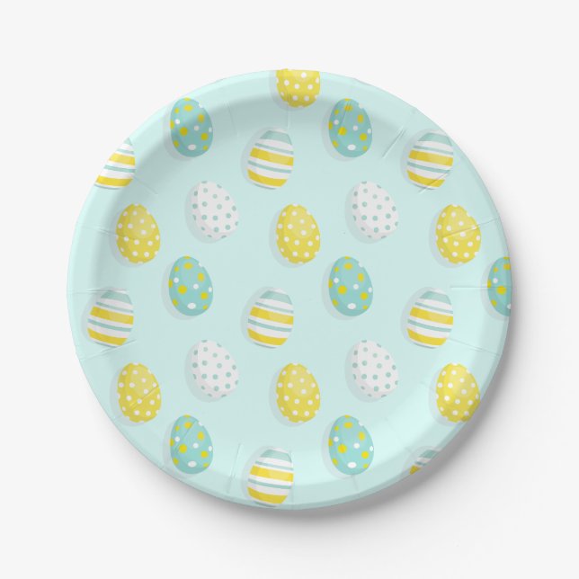 Assiettes En Carton Happy Easter Egg Pattern  (Devant)