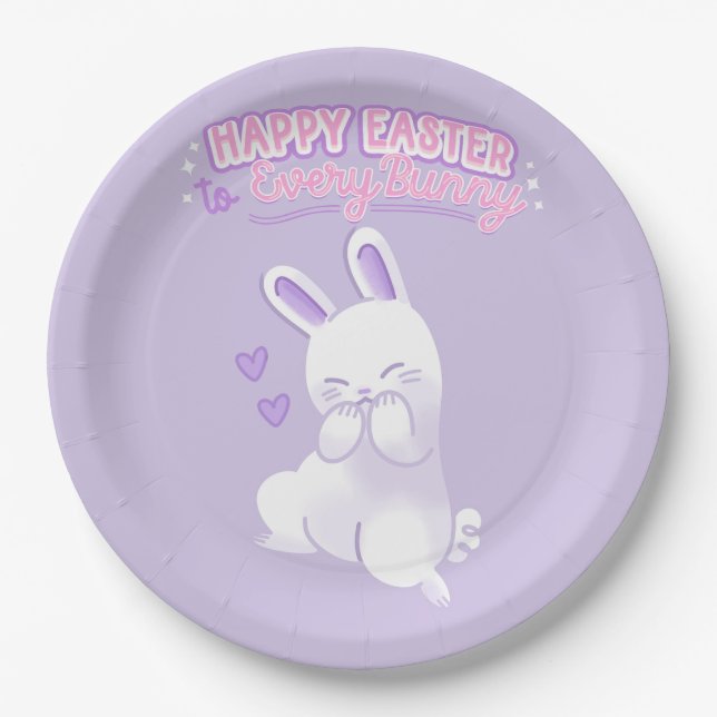 Assiettes En Carton Happy Easter to Every Bunny (Devant)