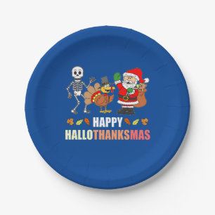 Assiettes En Carton Happy HalloThanksMas Plaques papier