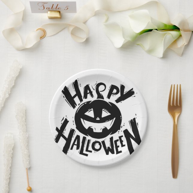 Assiettes En Carton Happy Halloween  (Mariage)