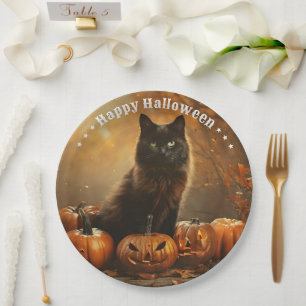 Assiettes En Carton Happy Halloween Black Cat Collection
