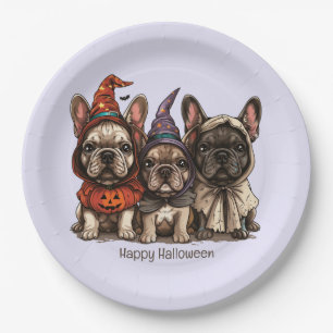 Assiettes En Carton Happy Halloween Bulldogs français