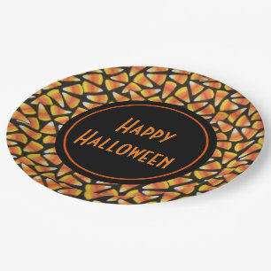 Assiettes En Carton Happy Halloween Candy Corn Plaques de papier