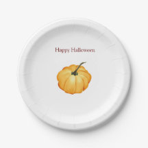 Happy Halloween citrouille aquarelle Plaque papier