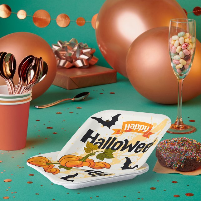 Assiettes En Carton Happy Halloween design (Créateur téléchargé)